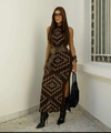 Vestido Longo Tricô C/Fenda - comprar online
