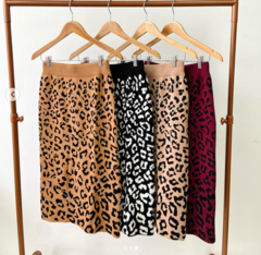 Saia modal Midi Estampa Animal Print - comprar online