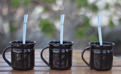 Mate enlozado pequeño con asa