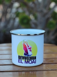 taza enlozada diseño moai