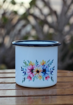 Taza enlozada flores - comprar en línea