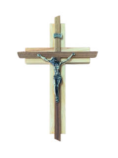 CRUCIFIXO PAREDE MADEIRA FILETE LARGO 20CM - OV REF.: 32627