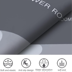 Alfombra Absorbente Antideslizante Baño Suave Ducha Moderna Colores - comprar online