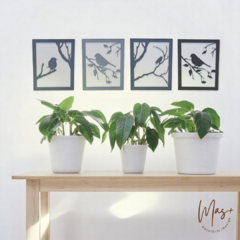 Cuadro cuádruple Pájaros - Mas+ Deco & Gift