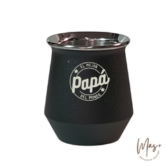 Set matero "El Mejor Papá del Mundo". Termo media manija de acero inoxidable 1 lt., mate acero doble pared negro con bombilla chata. en internet