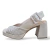 Sandália feminina Bottero 382503 em couro legítimo, com salto bloco de 7 cm, fivela ajustável e detalhes vazados.