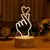 Amor romântico 3d lâmpada de acrílico led luzes da noite lâmpada de mesa das