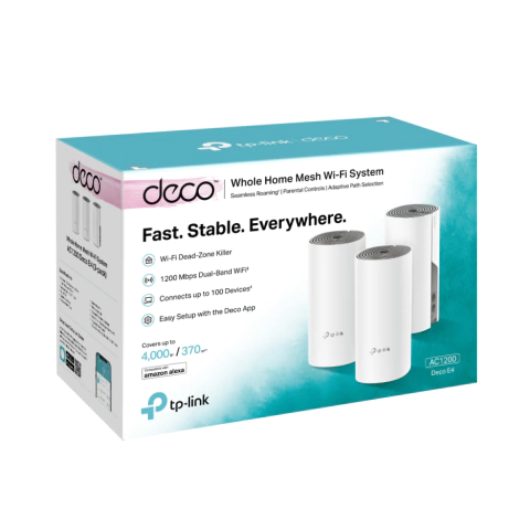 Sistema Wi-Fi Mesh TP-Link Deco E4 AC1200 (Pack de 3) – Cobertura total y conexión estable para todo tu hogar