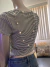 Blusinha Croped Listrada Preto/Branco Rchlo Basics M na internet