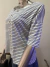 Blusinha Decote canoa Listrada Branco/Azul Yéssica M - loja online