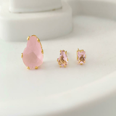 Trio de Zircônia Rosa - comprar online