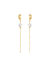 Brinco Argola Dourada com Fio e Pérola | Banho de Ouro 18K