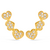 Brinco Dourado Ear Cuff de Coração com Zircônia