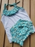 "Conjunto Super Fofo: Regata babado e Calcinha Tapa Fralda Azul com c/flor – Conforto e Estilo para o Bebê!"