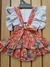 "Romper Cropped com calcinha e Faixa: Estilo e Charme para Sua Pequena!" (laranja flor 3D) - - comprar online
