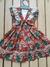 "Vestido Florido com Fundo avermelhado e flor verde 3D, Maxi Laço nas Costas e Ombro Babado: Elegância e Estilo Floral em Cada Detalhe!" - comprar online
