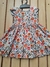 "Vestido Florido com Fundo ocre 3D, Maxi Laço nas Costas e Ombro Babado: Elegância e Estilo Floral em Cada Detalhe!"