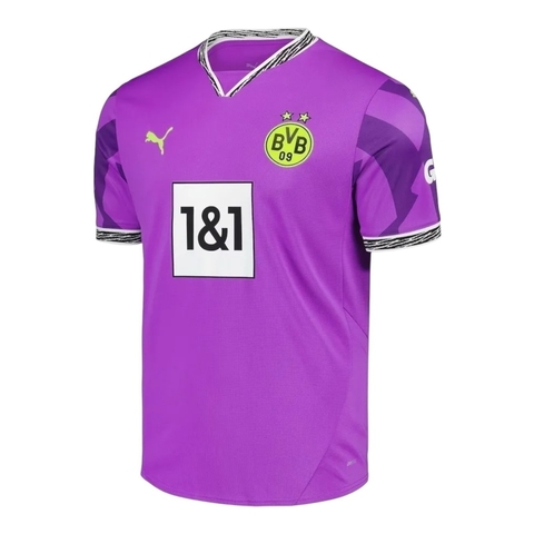 Camisa Borussia Dortmund Edição especial de Aniversário 25/26 - Torcedor Puma Masculina - Roxa com detalhes em preto