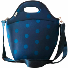 Lunchera Térmica de Neoprene Lunares Azul