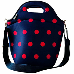 Lunchera Térmica de Neoprene Lunares Rojos