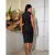 Vestido midi preto G com detalhes prata - URBANA´S