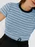 Camiseta Listrada blogueira Canelada básica verão casual - Vitrine Infinita