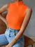 Blusa Regata feminina Gola Alta Canelada sem manga sexy elegante casual verão inverno - loja online