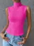 Blusa Regata feminina Gola Alta Canelada sem manga sexy elegante casual verão inverno - comprar online