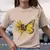 Camiseta Feminina De Borboleta Flor Girassol Baby Look Leve 100% Algodão na internet