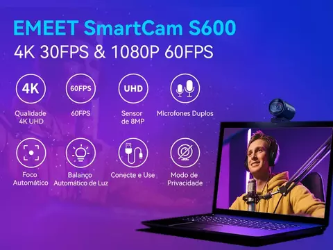 Webcam 4K 1080P 60FPS Streaming Web Camera EMEET S600 Autofoco