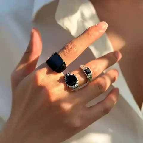 Anéis conjunto para homens na moda vintage
