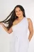 Vestido Curto Ombro Só em Linho Branco - loja online