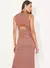 Vestido Tricô Laranja/cinza - Vivolle