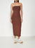 Vestido Midi Decote Com Dobra P - comprar online