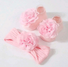 1 Par de Meias Antiderrapantes + 1 peça de Bandana flor de Chiffon - comprar online