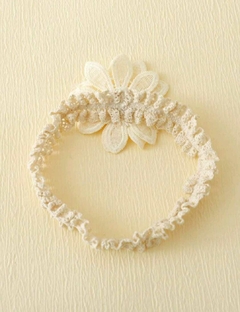 1 Par de Meias com aplique de flor + 1 lacinho de renda para bebê - loja online