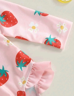 Roupa de banho - bebezinha no estilo Maiô, conjunto de 2 peças, estampas de moranguinhos - loja online