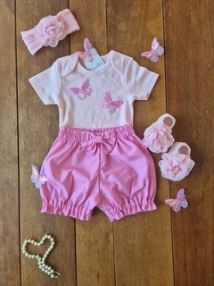 Conjunto Borboleta Rosa