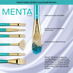 Set 5 Pinceles Menta RMEN-SET382 - Long Handle - Acrilico - Oleo en internet