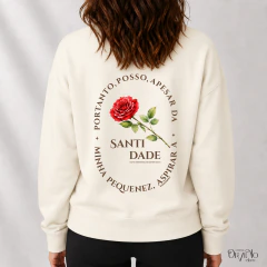 Moletom Santa Teresinha Minha Pequenez — Off White