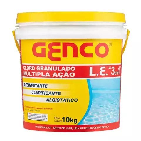 Cloro de Piscina Genco L.e 10kg 3 Em 1