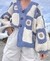 Cardigan Margaridas Azul