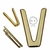 Fivela Metal Modelo V Grosso cor Dourado pacote com 6pçs