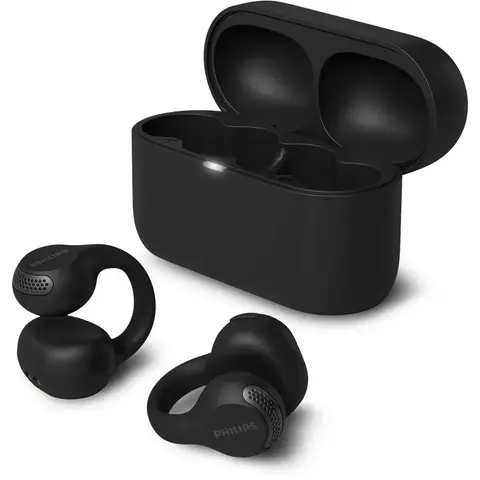 Fone de Ouvido Ear Clip TWS Philips TAQ2000BK, Drivers de 12mm, Bluetooth 5.4, Proteção IPX4, 1 Microfone, autonomia de 28 horas