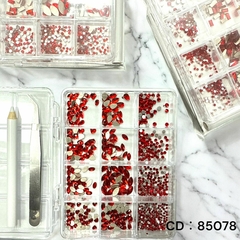 Strass Rojo surtido con pinza y lápiz :85078/50785