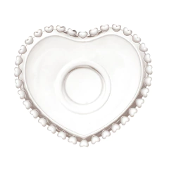 Xícara Para Chá Com Pires de Cristal de Chumbo Coração 170ml Lyor (5073) - loja online