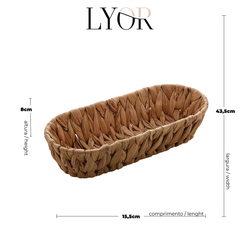 Cesta de Fibra Natural 43,5x15,5x9cm Lyor (3849) - Donamora