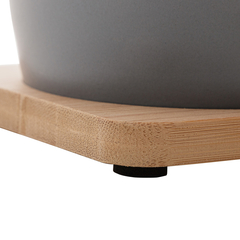 Conjunto Petisqueira Com 2 Bandejas de Bambu e 2 Potes 10x10cm (3603) - comprar online