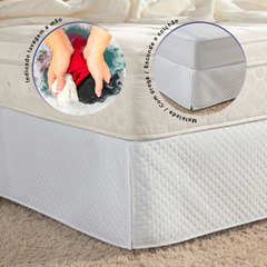 Saia Para Box de Colchão Solteiro 1 Peça Matelada 100% Poliéster - Branco (65 - Donamora
