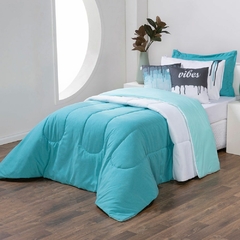 Kit Edredom Linho Colorido Solteiro cor:Verde (3002-12) - comprar online